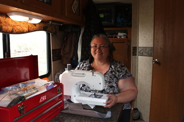 Sewing In Trailer